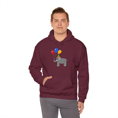 TooLoud Cute Elephant with Balloons Unisex Hoodie Sweatshirt