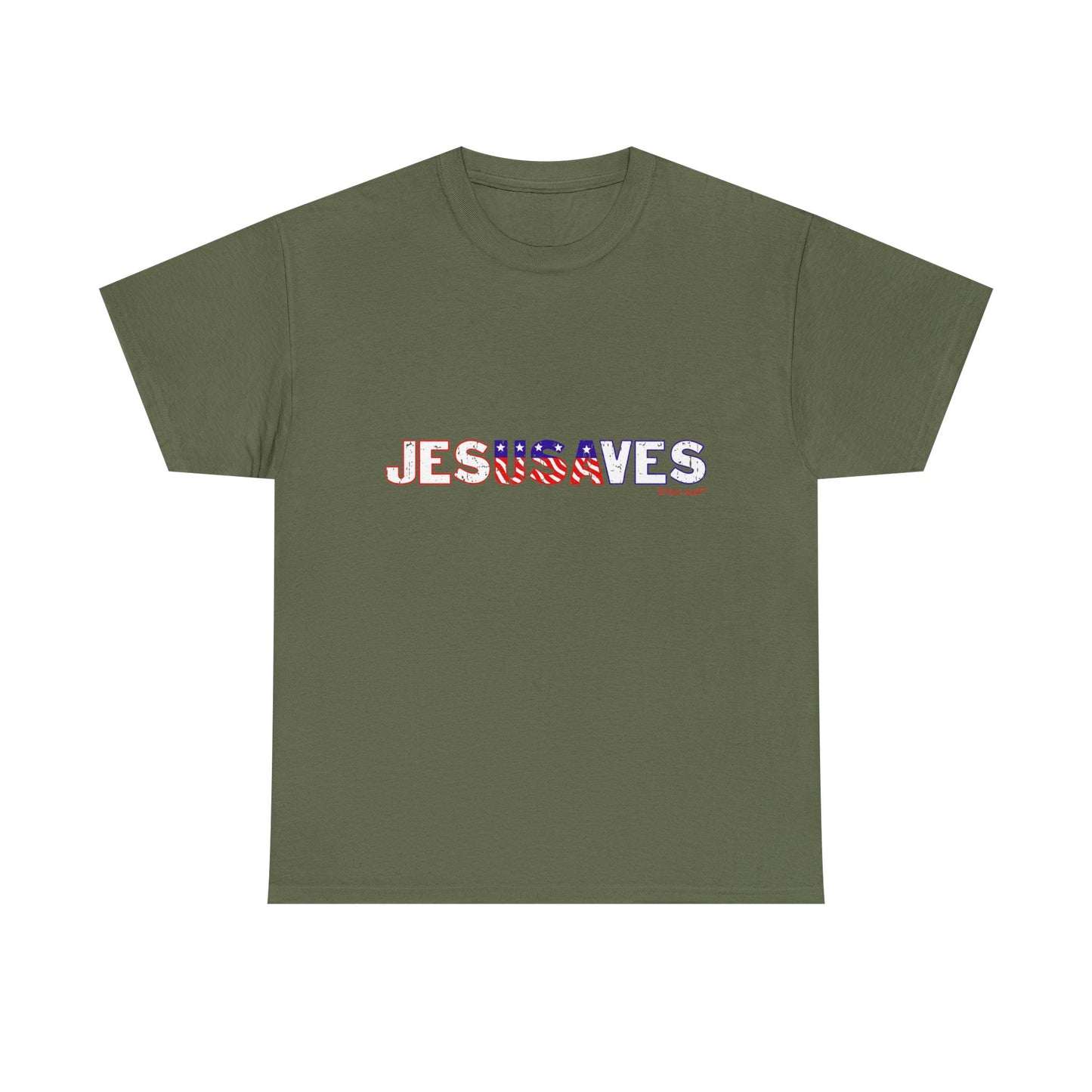 JesUSAves - Jesus Saves USA Design Adult Dark T-Shirt by TOOLOUD