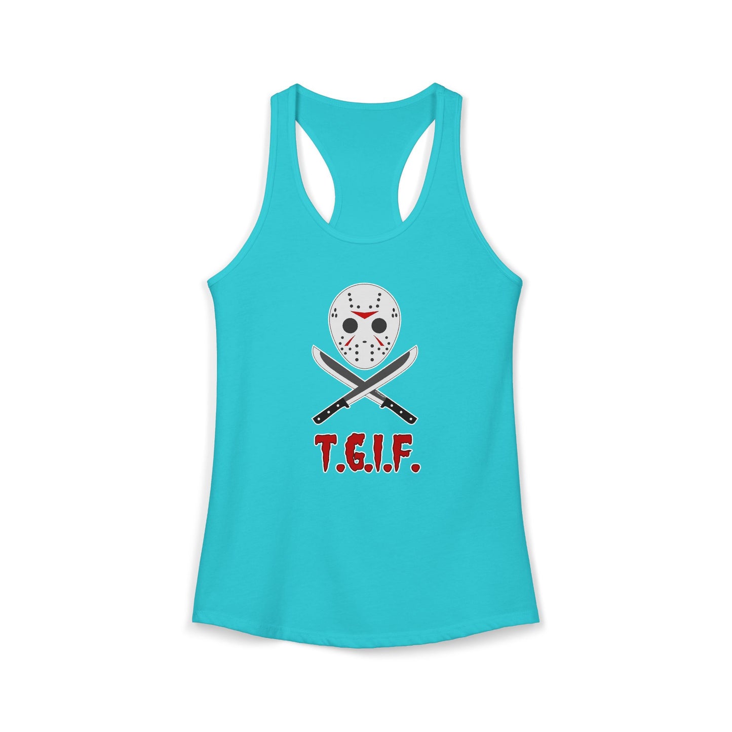 Scary Mask with Machete – TGIF Women’s Racerback Tank Top by TOOLOUD