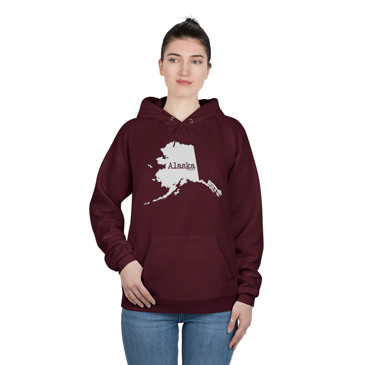 Alaska – United States Shape Dark Hoodie Sweatshirt by TOOLOUD