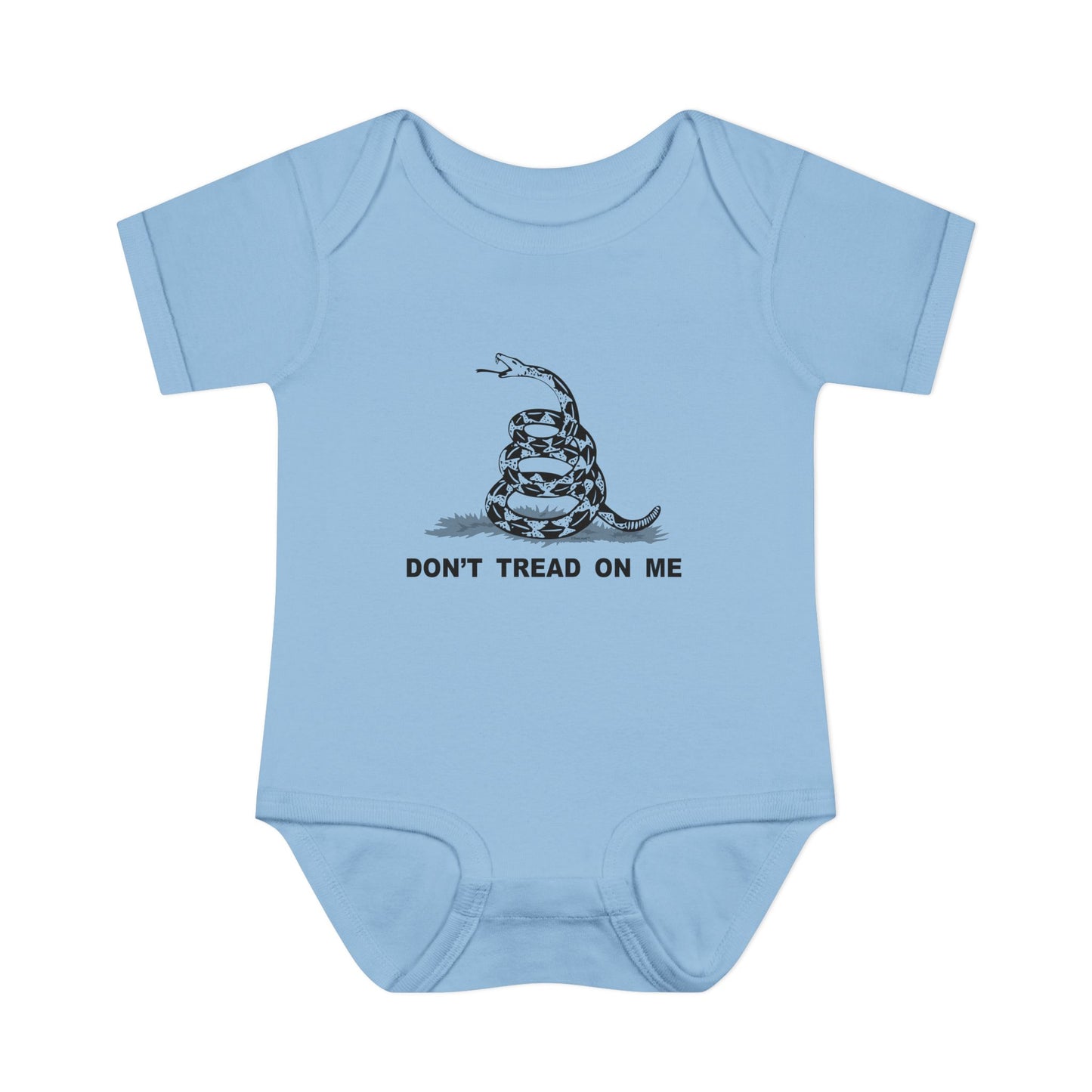 Subdued Don't Tread On Me Gadsden Flag Rattlesnake Infant One Piece Bodysuit by TOOLOUD