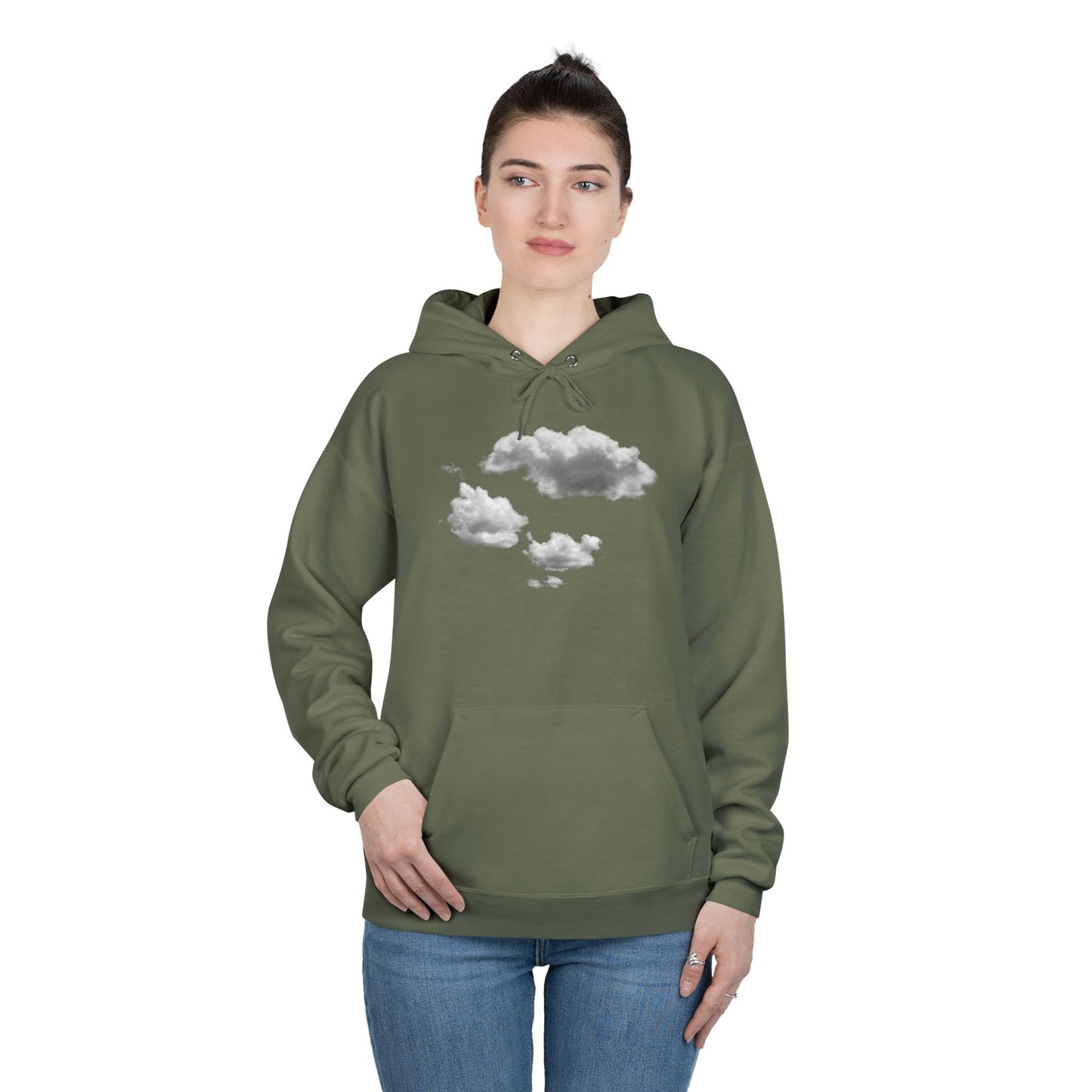 Inverted Puffy Clouds Dark Hoodie Sweatshirt by TOOLOUD