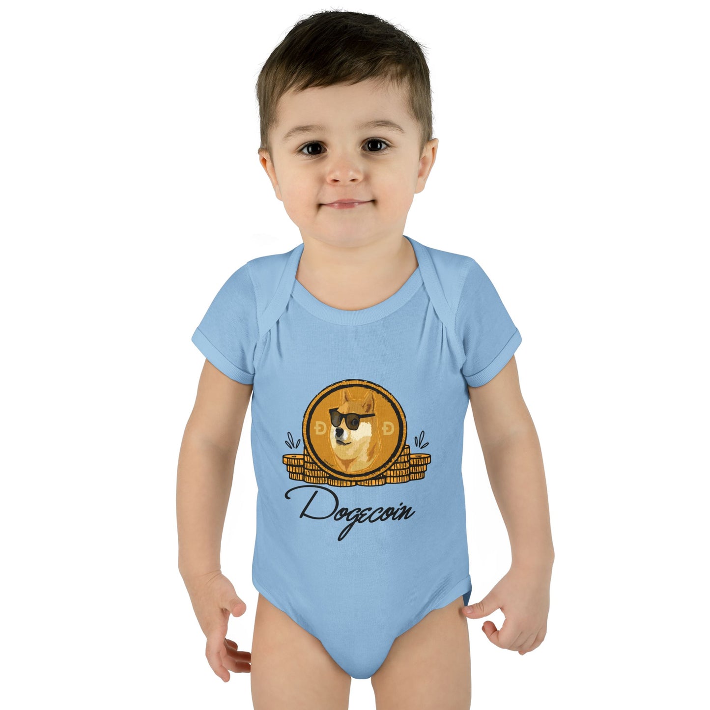 Doge Coins Baby Romper Bodysuit by TOOLOUD