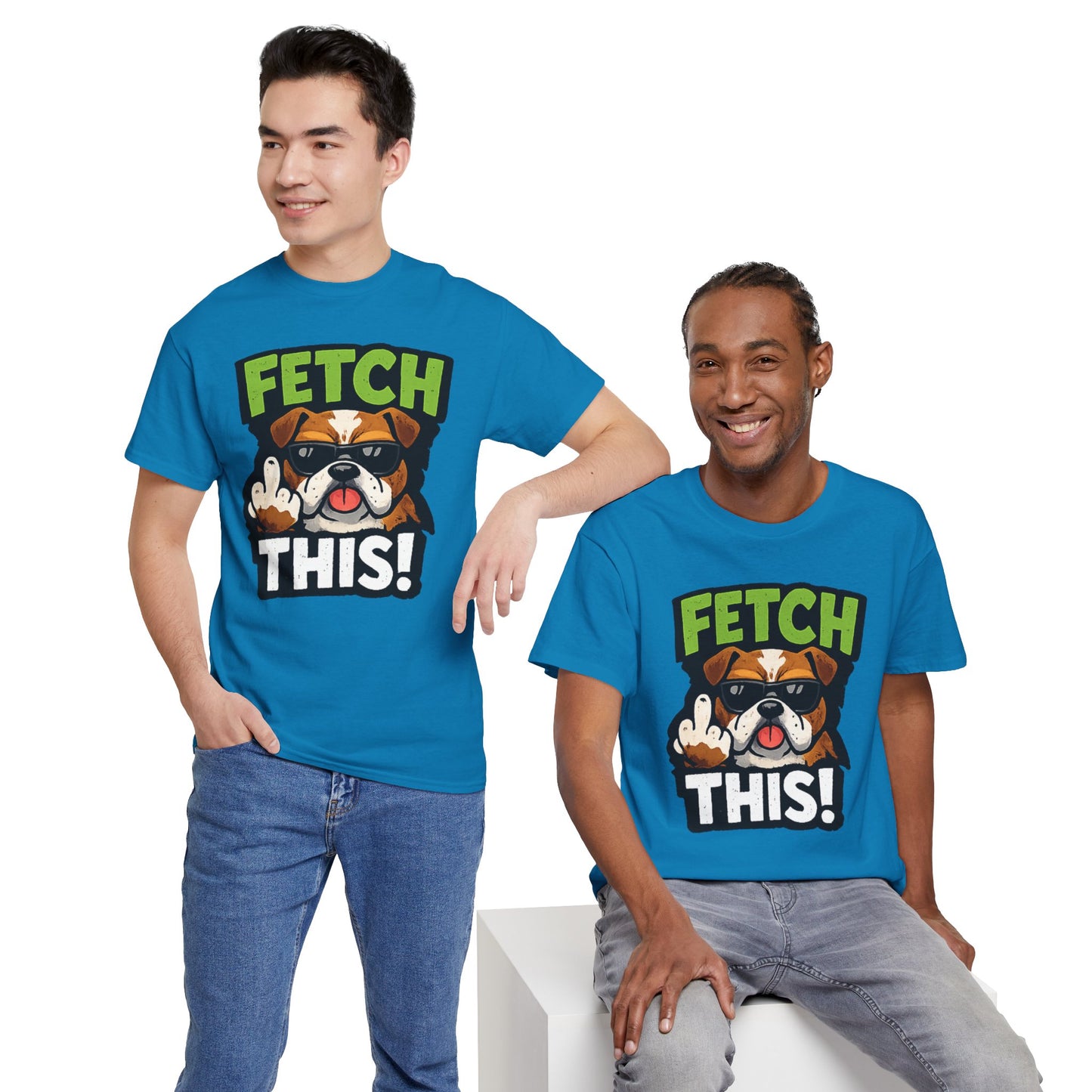 Fetch This! Middle Finger Adult Unisex T-Shirt by TOOLOUD