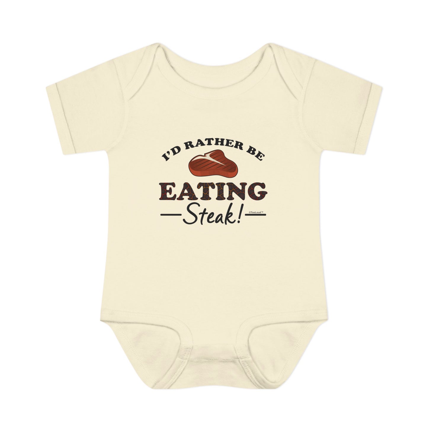 I’d Rather – Steak Baby Romper Bodysuit by TOOLOUD