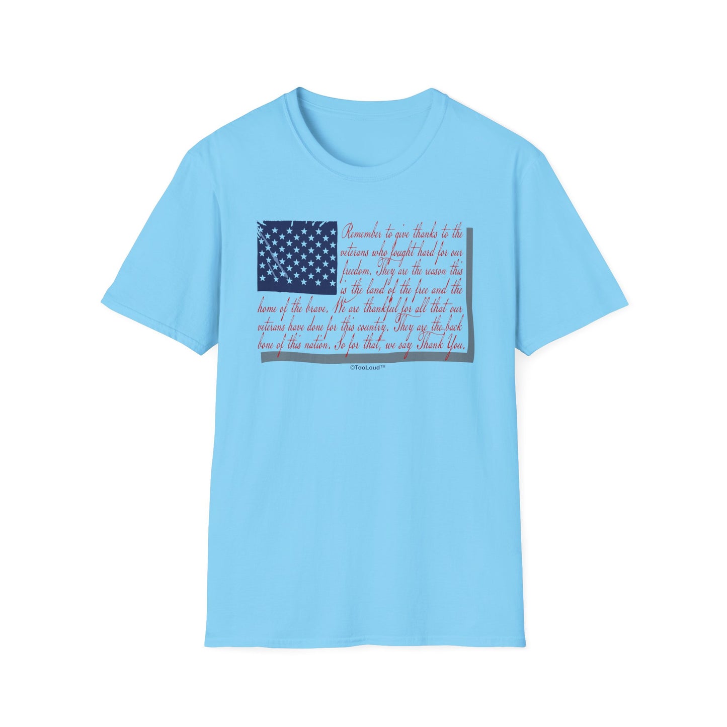 Veterans Scripted Flag Adult T-Shirt by TOOLOUD