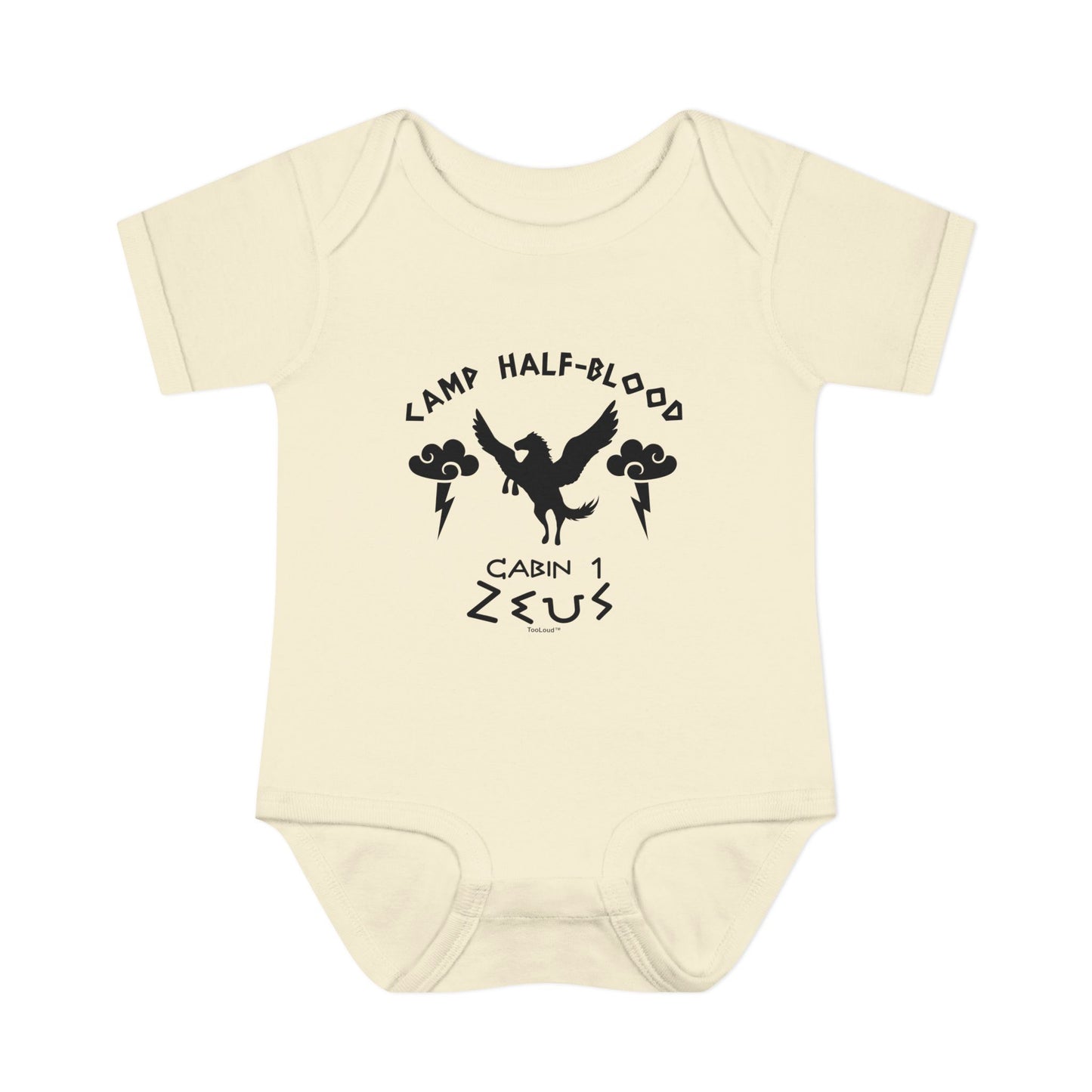 Camp Half Blood Cabin 1 Zeus Baby Romper Bodysuit by TOOLOUD