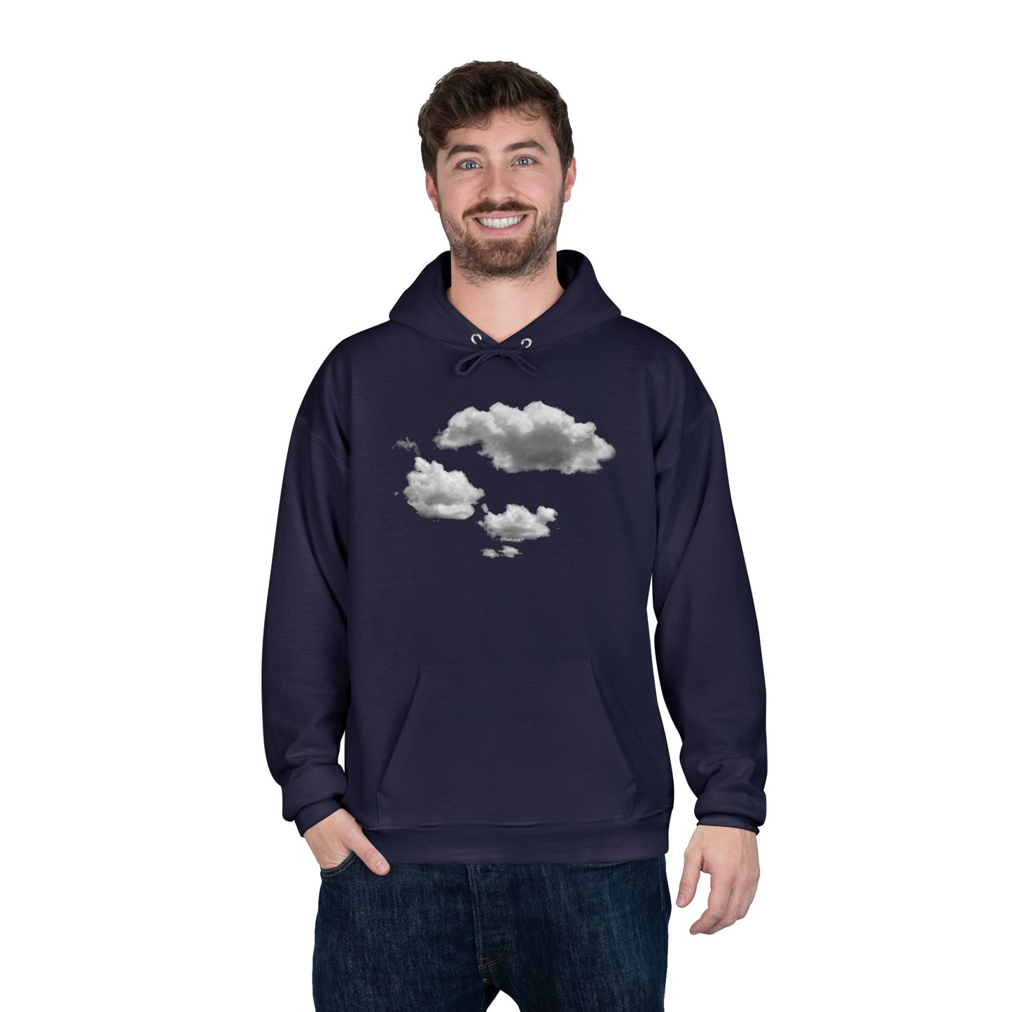 Inverted Puffy Clouds Dark Hoodie Sweatshirt by TOOLOUD