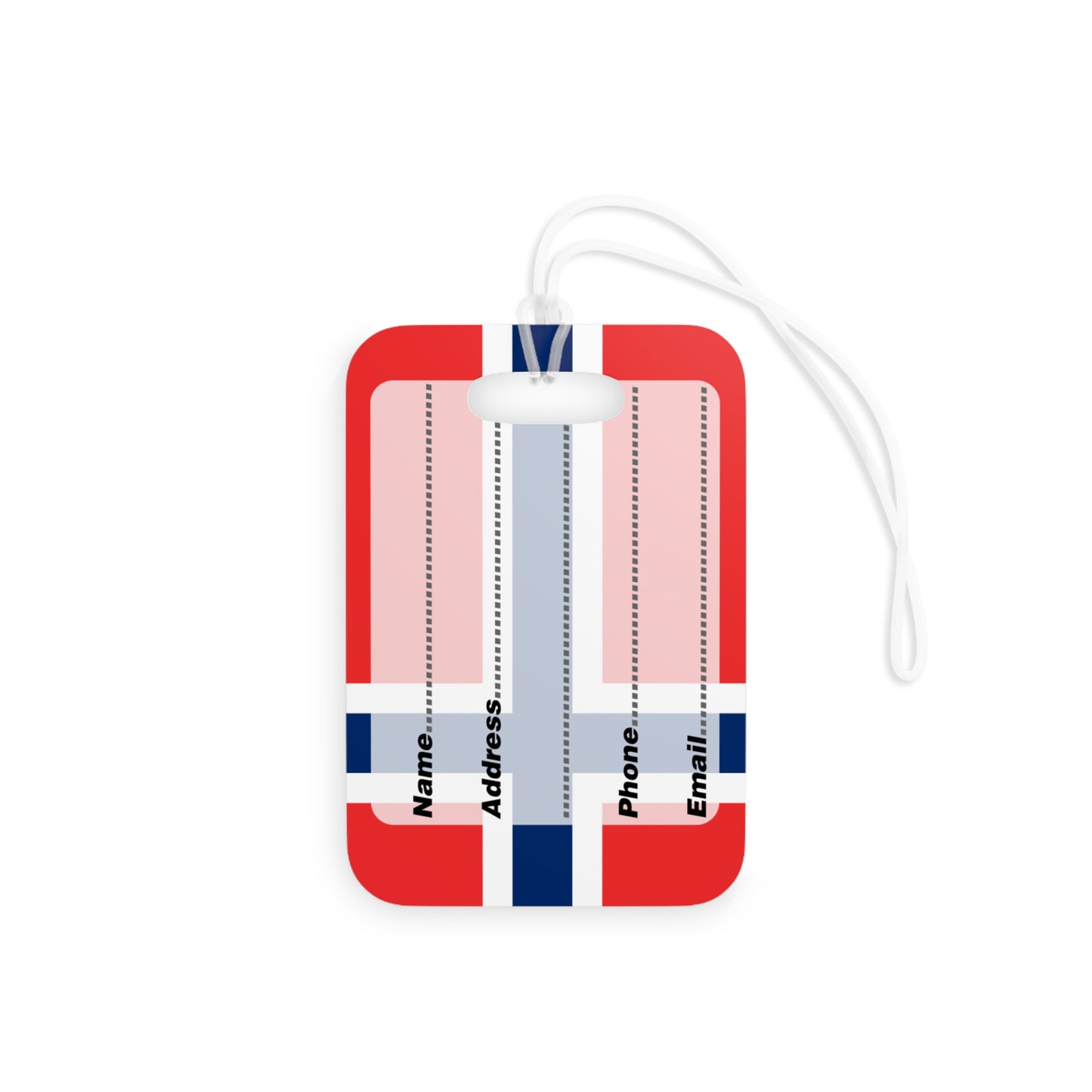 Norwegian Flag Thick Plastic Luggage Tag by TOOLOUD