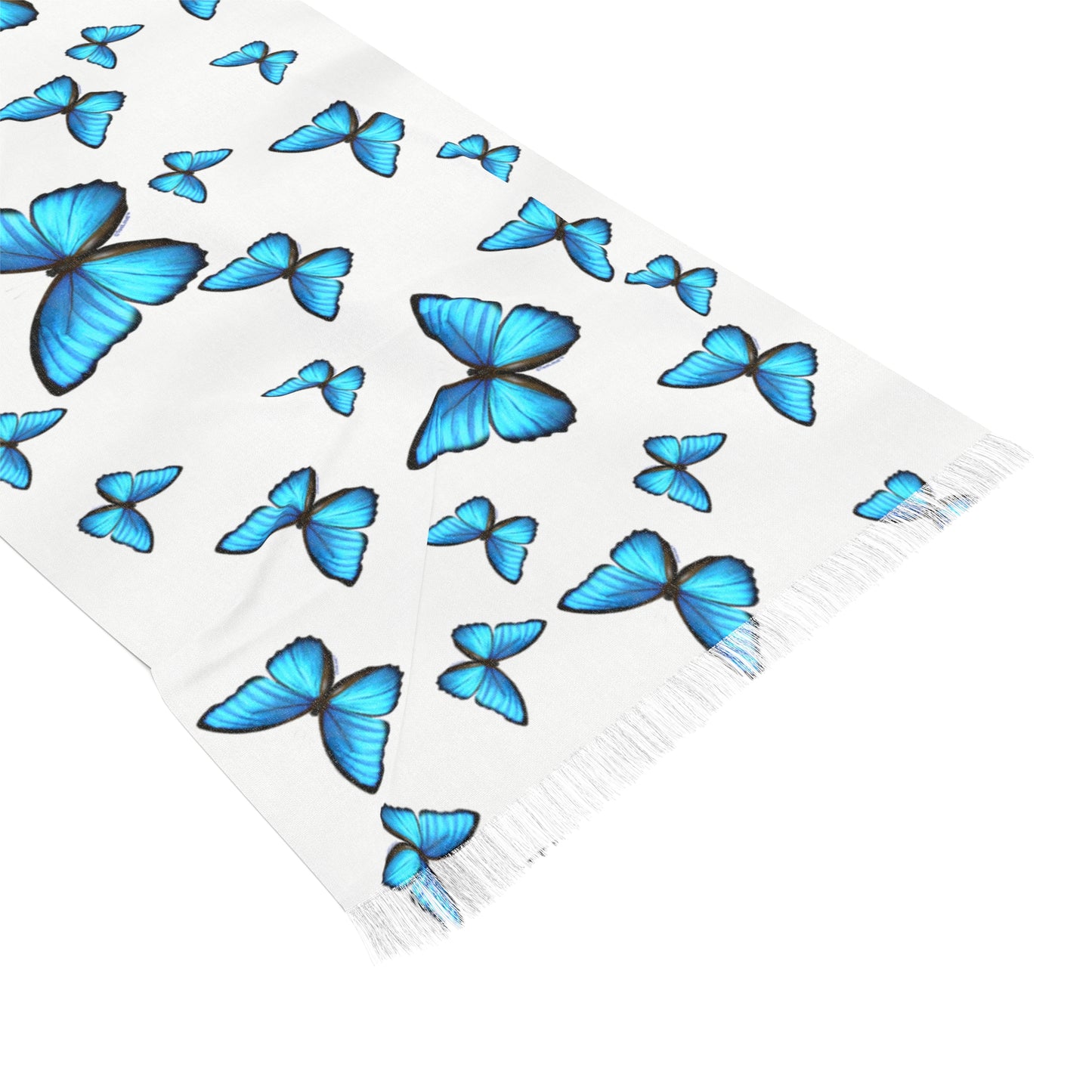 Light Scarf Blue Butterfly Print