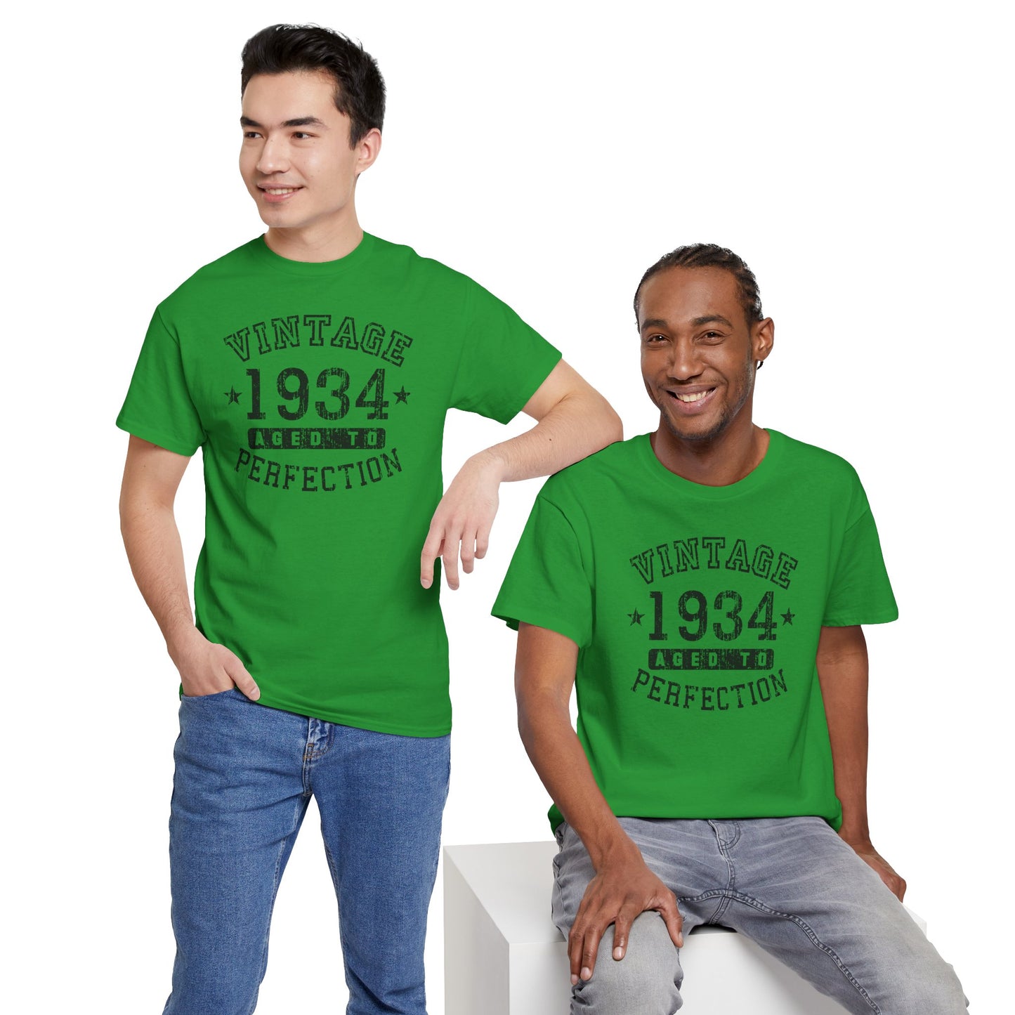 1934 - Adult Unisex Vintage Birth Year Aged to Perfection Birthday T-Shirt by TOOLOUD