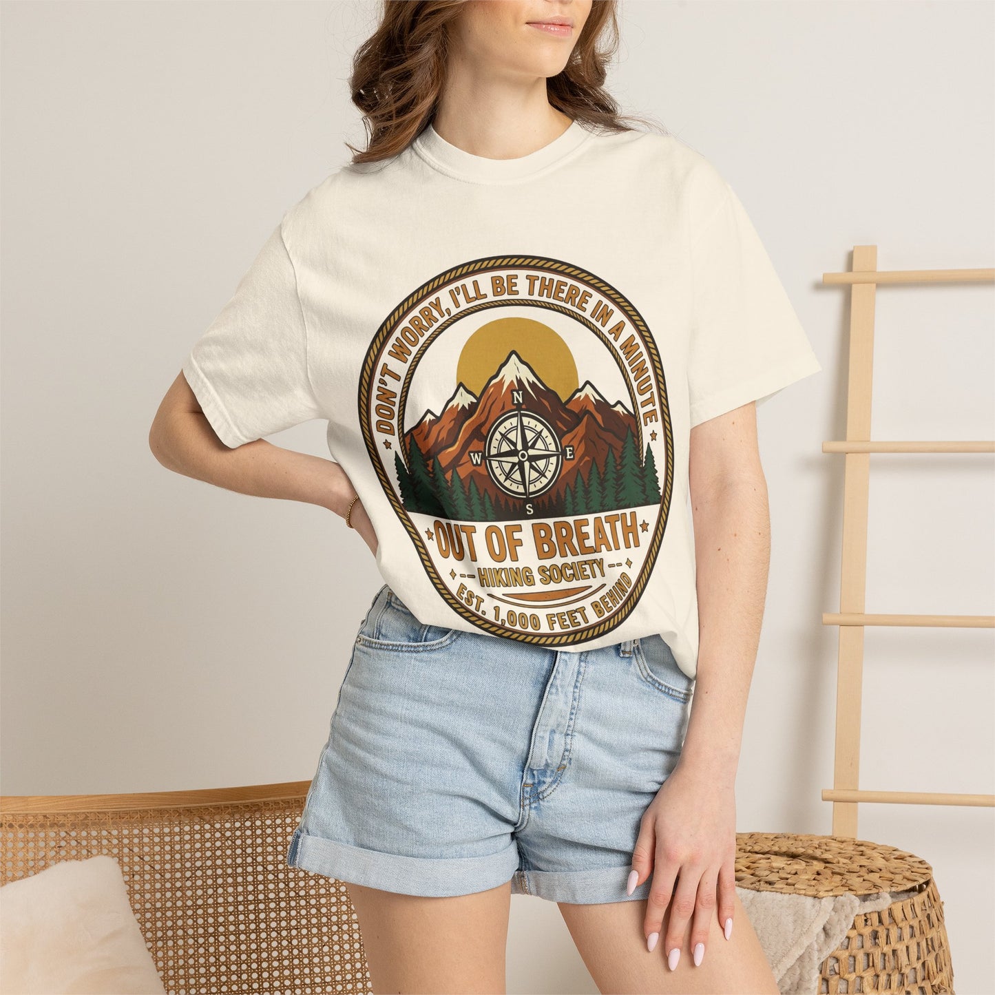 Out of Breath Hiking Society Adult Garment-Dyed T-Shirt
