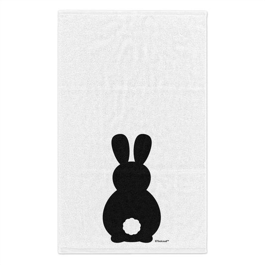 Cute Bunny Silhouette with Tail 11" x 18" Dish Fingertip Sport Towel by TOOLOUD