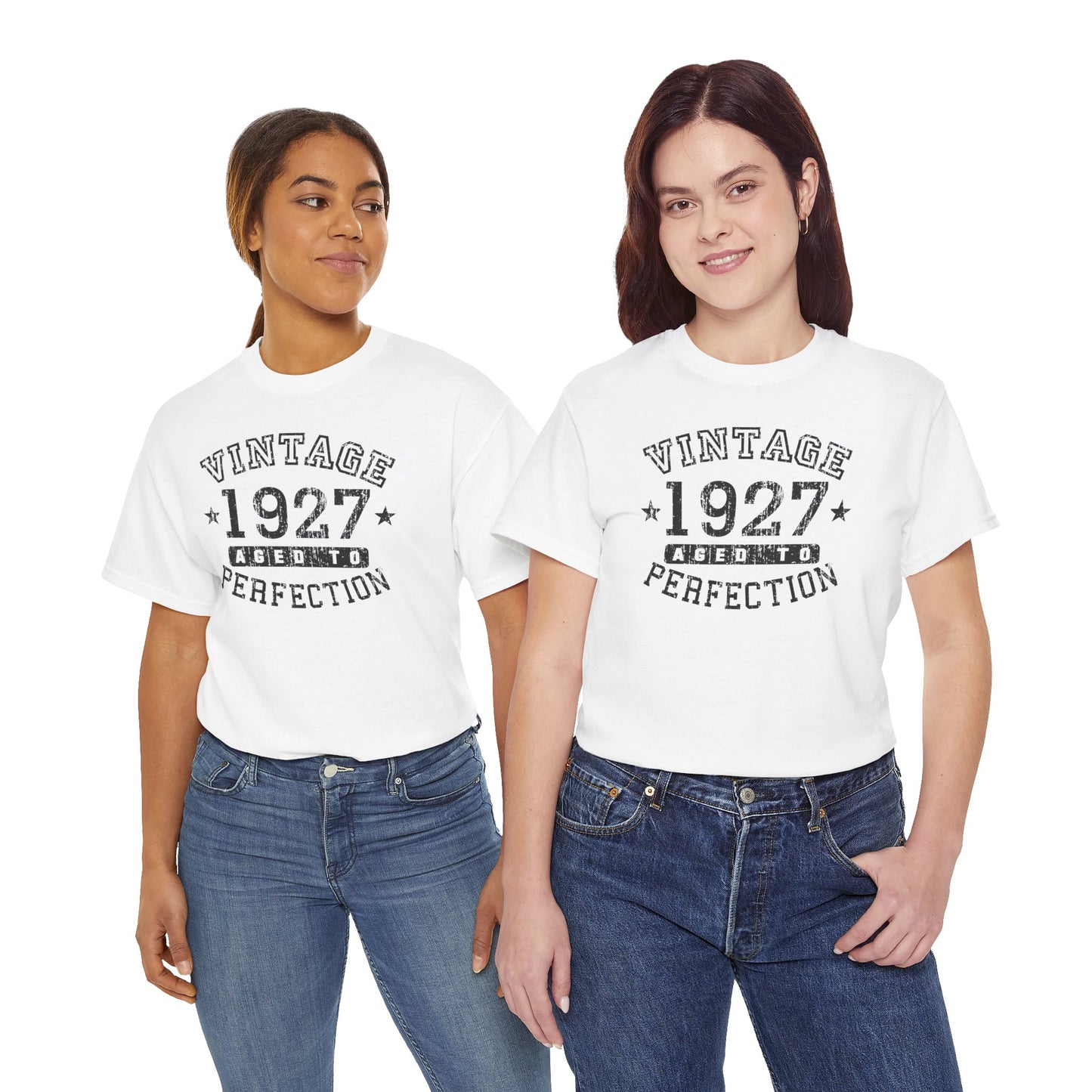 1927 – Adult Unisex Vintage Birth Year Aged to Perfection Birthday T-Shirt by TOOLOUD