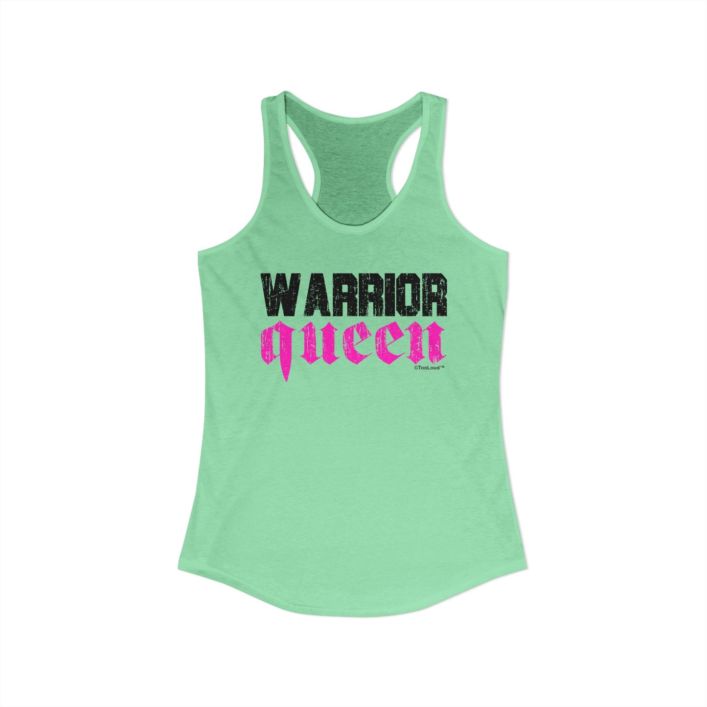 Warrior Queen Pink Script Women’s Racerback Tank Top by TOOLOUD