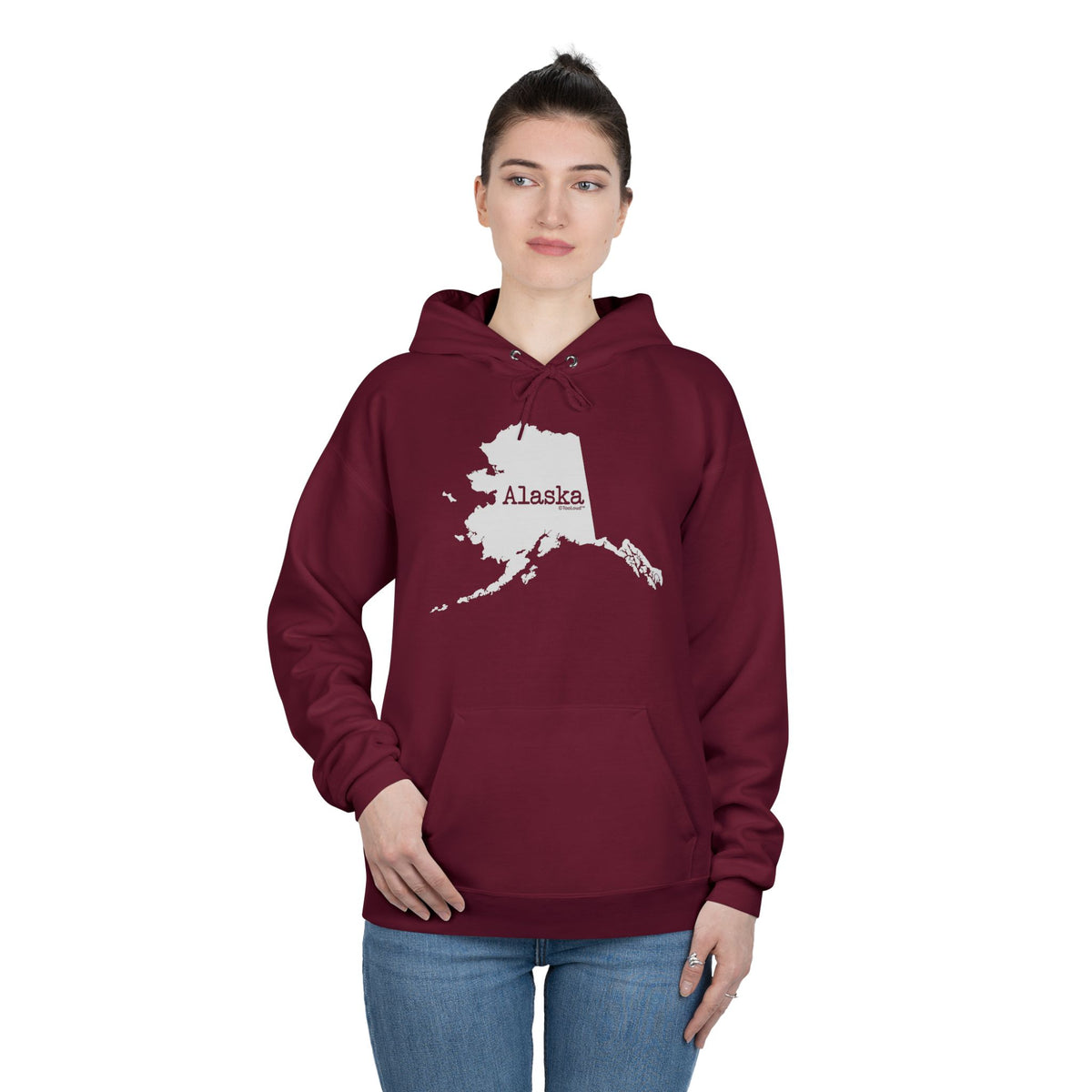 Alaska – United States Shape Dark Hoodie Sweatshirt by TOOLOUD