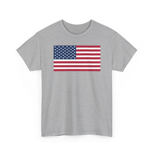 Patriotic American Flag Adult Cotton T-Shirt by TOOLOUD