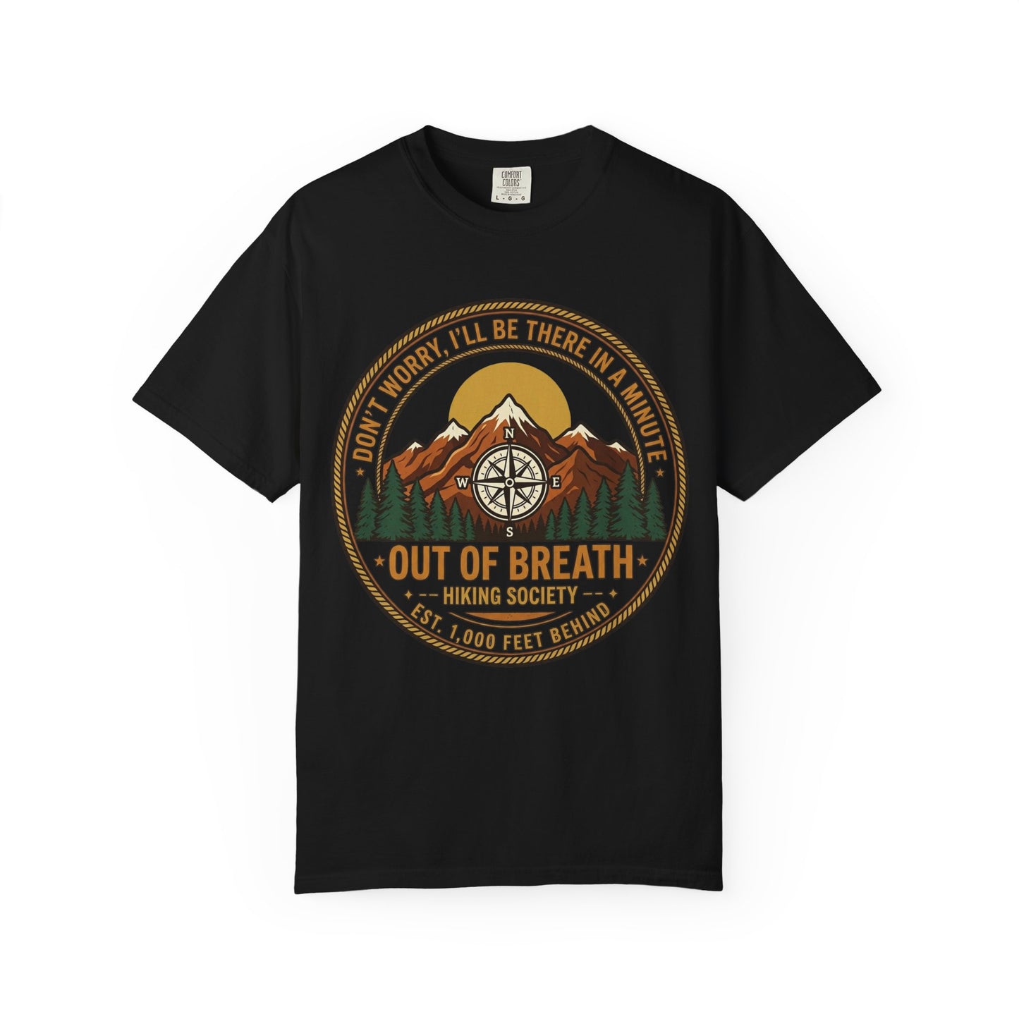 Out of Breath Hiking Society Adult Garment-Dyed T-Shirt
