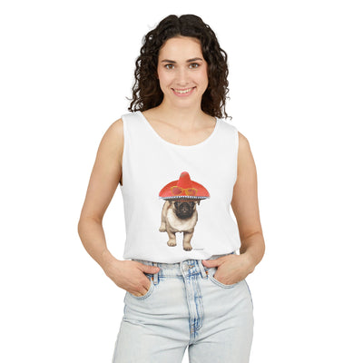 TOOLOUD Pug Dog with Sombrero Loose Adult Tank Top