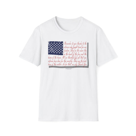 Veterans Scripted Flag Adult T-Shirt by TOOLOUD