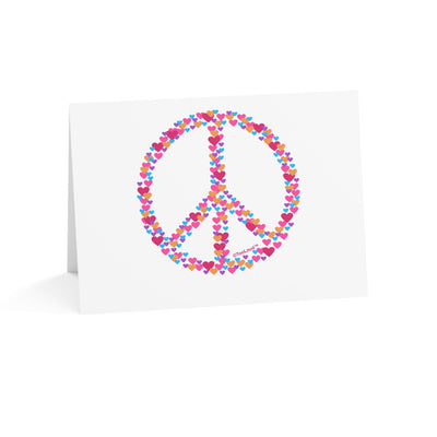 TOOLOUD Peace Sign Hearts Top Fold Blank Greeting Cards – Packs of 1, 10, 30, or 50