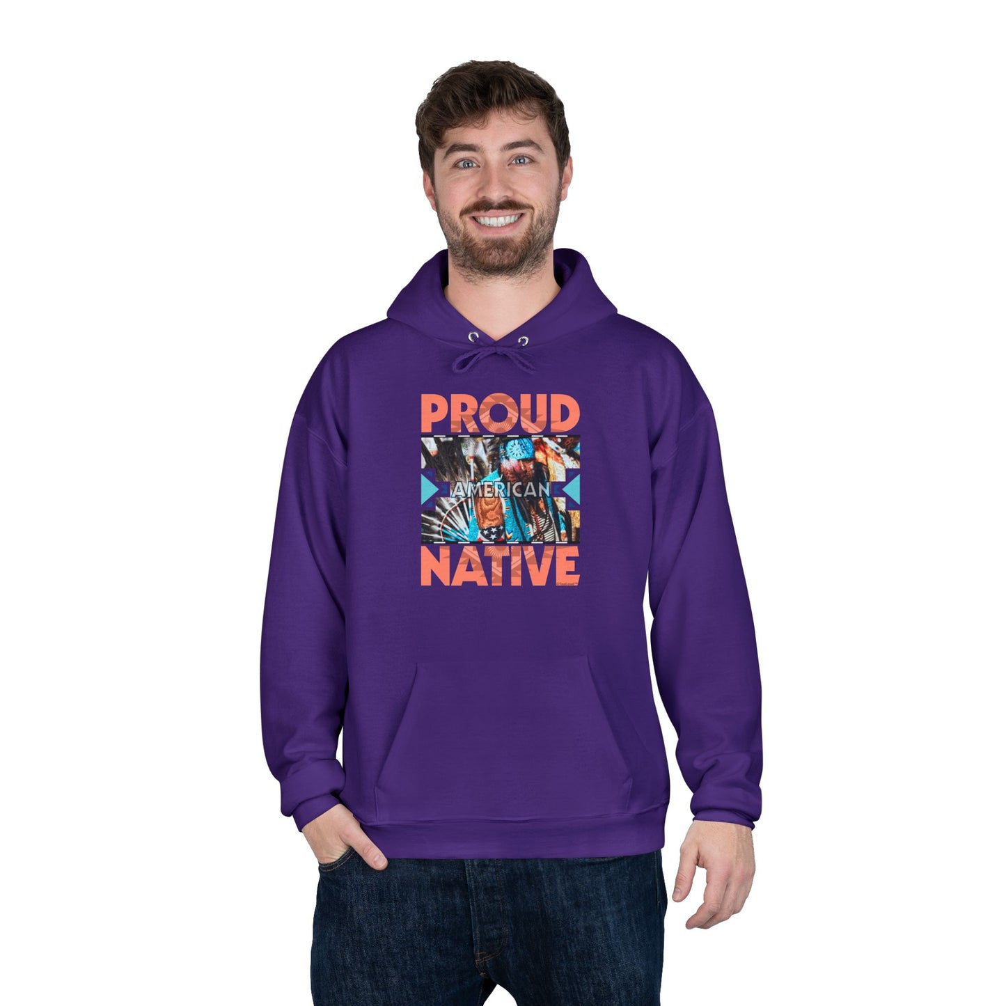 Proud Native American Dark Hoodie Sweatshirt by TOOLOUD