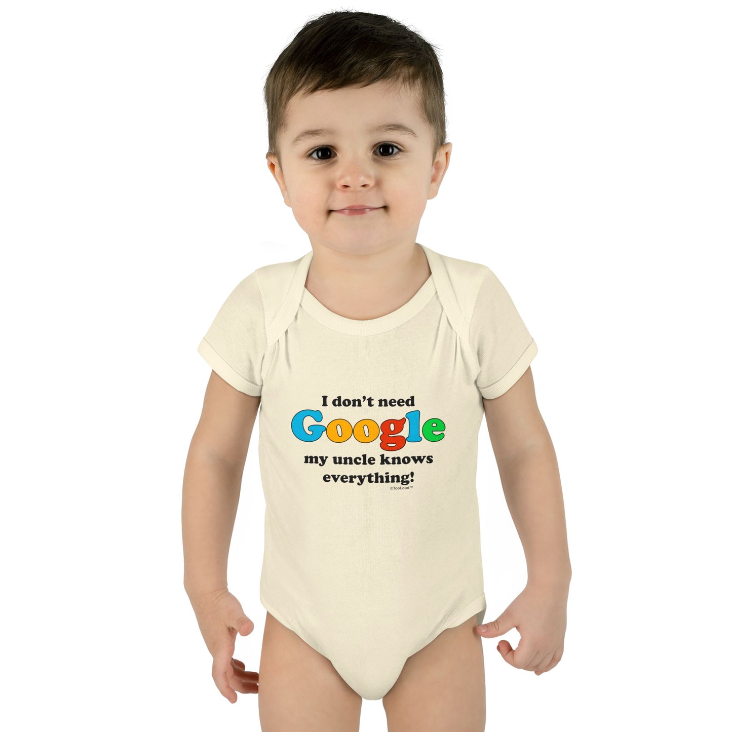 TooLoud "I Don't Need Google – Uncle" Baby Romper Bodysuit Infant Fine Jersey