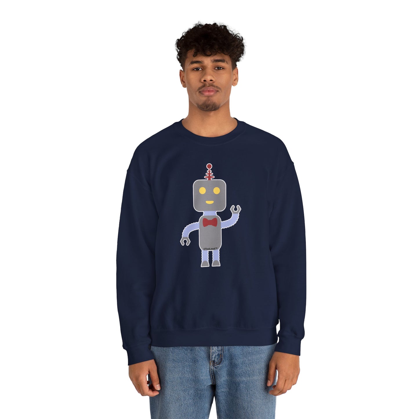 Cute Robot Male Adult Dark Sweatshirt by TOOLOUD