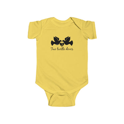 TooLoud Two Turtle Doves Text Infant Baby Romper Bodysuit