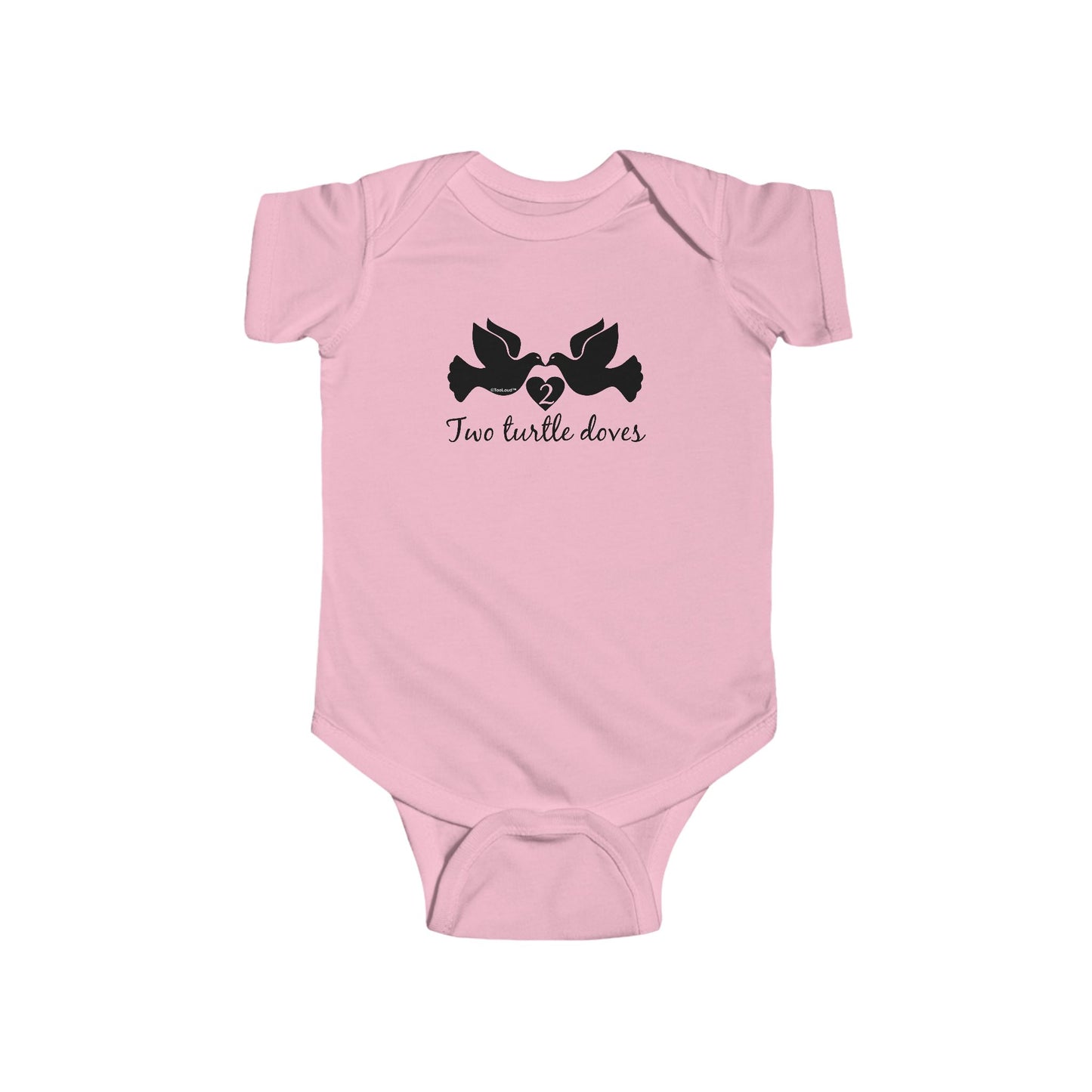 TooLoud Two Turtle Doves Text Infant Baby Romper Bodysuit