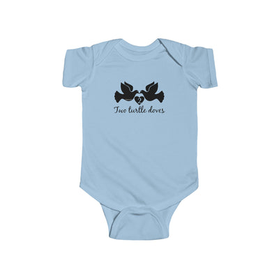 TooLoud Two Turtle Doves Text Infant Baby Romper Bodysuit