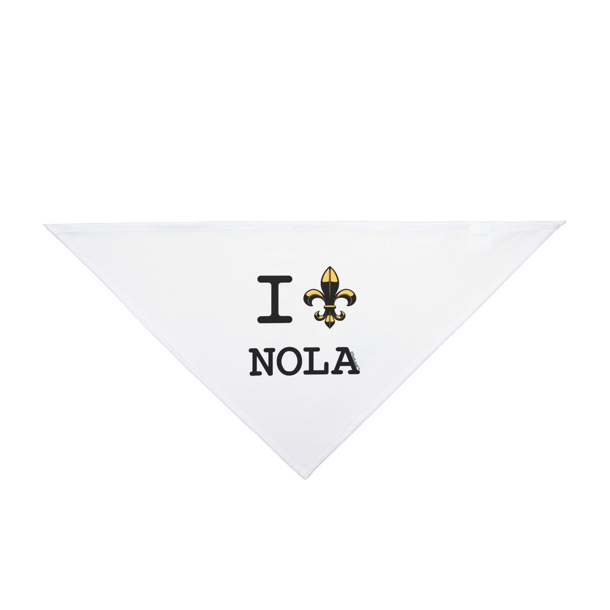 I Love NOLA Fleur de Lis Printed White Dog/Pet Bandana 20" or 27" by TOOLOUD