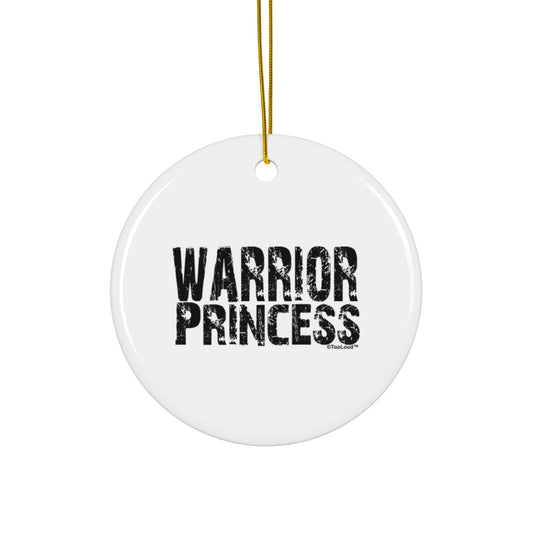 Warrior Princess Black and White Holiday Ornament – Available in 4 Shapes by TOOLOUD