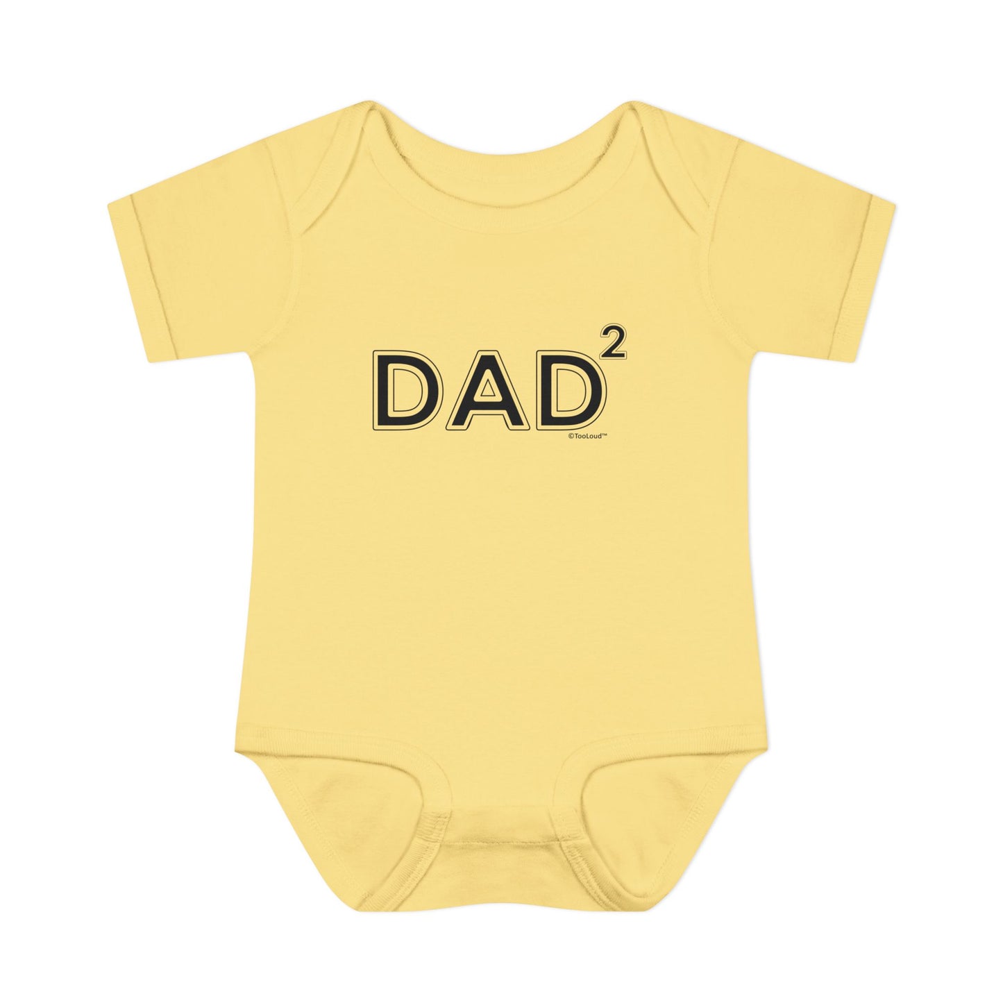 Dad Squared – Dad of Two Baby Romper Bodysuit by TOOLOUD