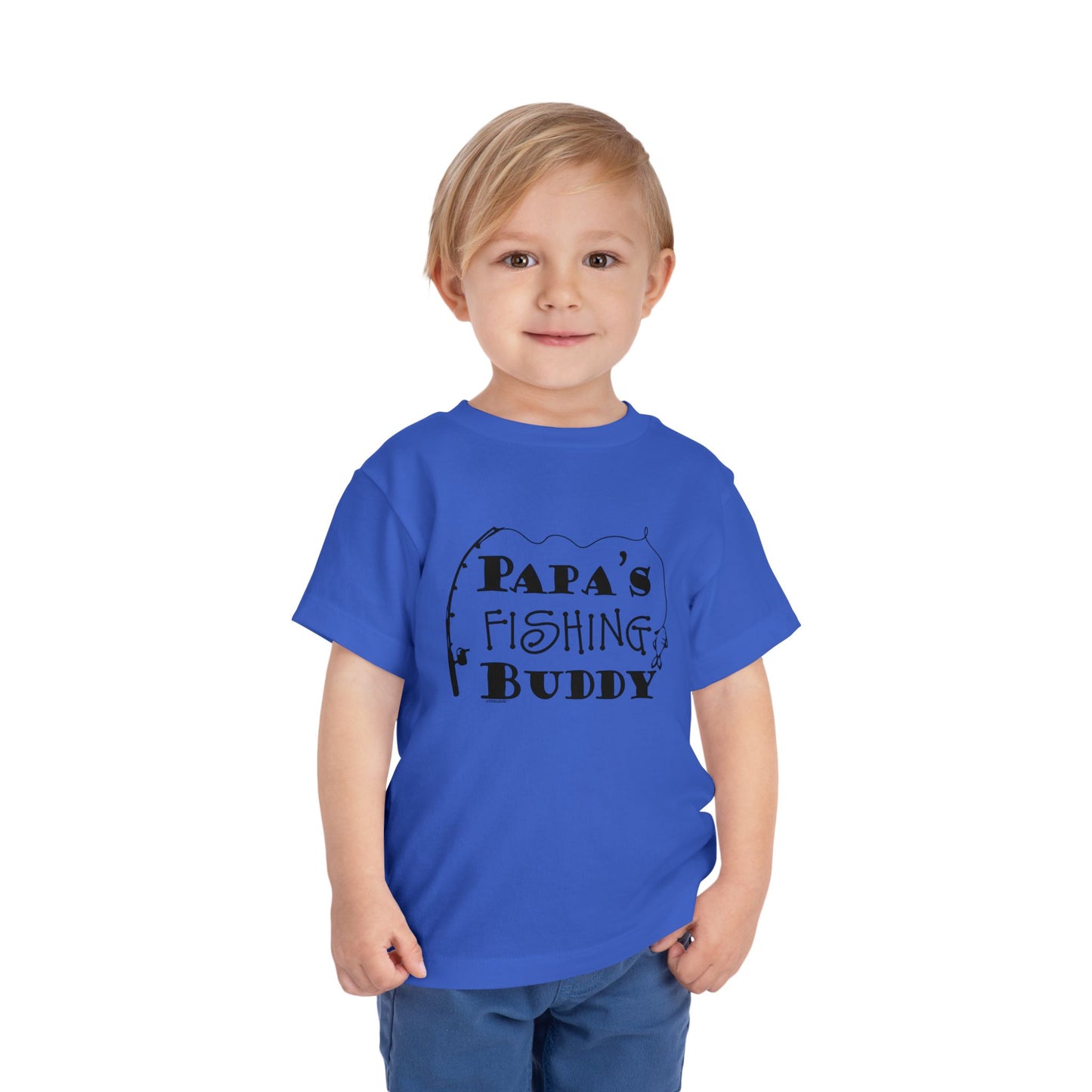 Papa’s Fishing Buddy Toddler Dark T-Shirt by TOOLOUD