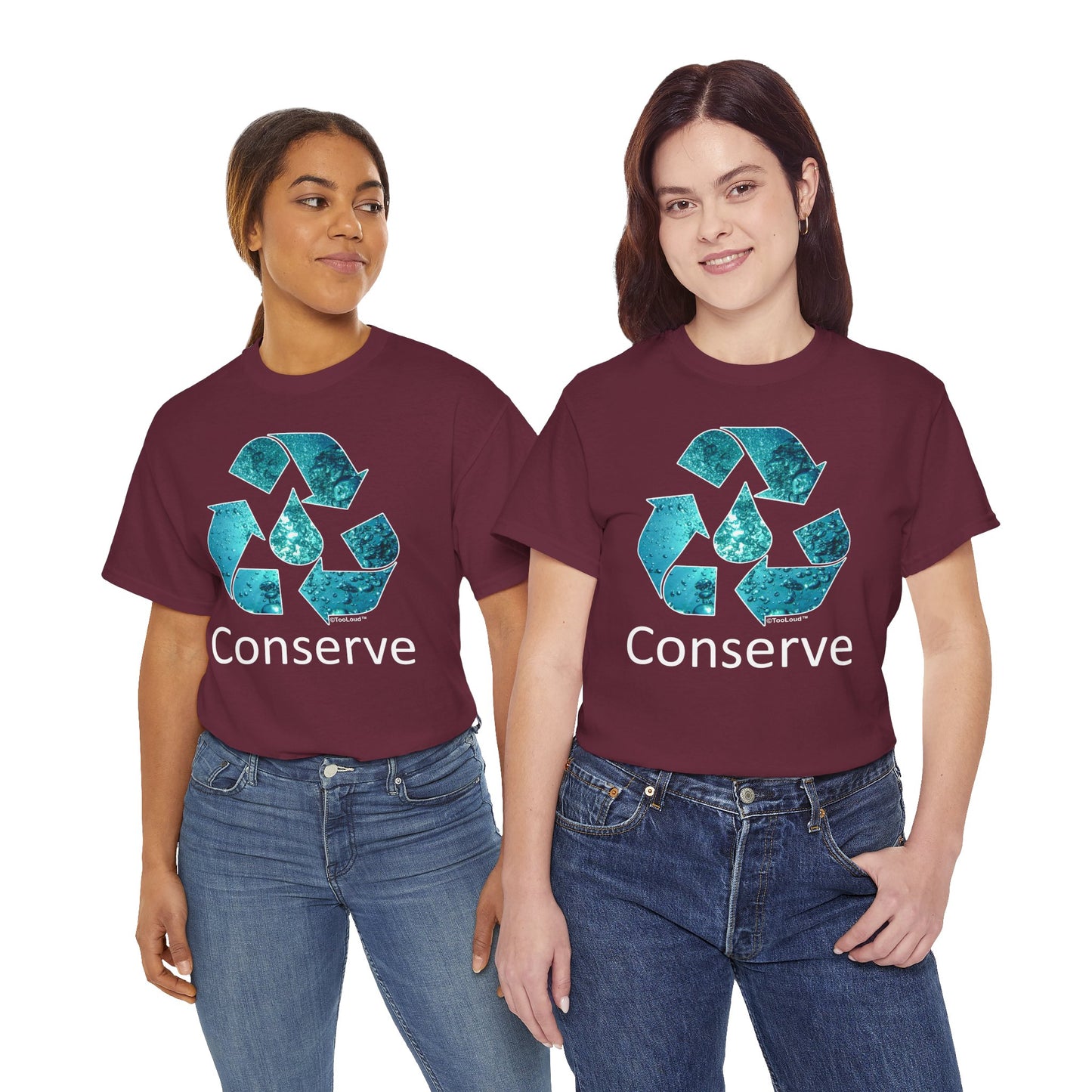 Water Conservation Text Adult Dark T-Shirt by TOOLOUD
