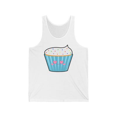 TooLoud Cute Cupcake with Sprinkles - Heart Eyes Women's Jersey Tank Top