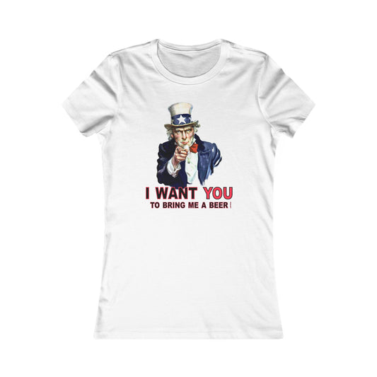 Uncle Sam I Want You to Bring Me a Beer Juniors T-Shirt by TOOLOUD