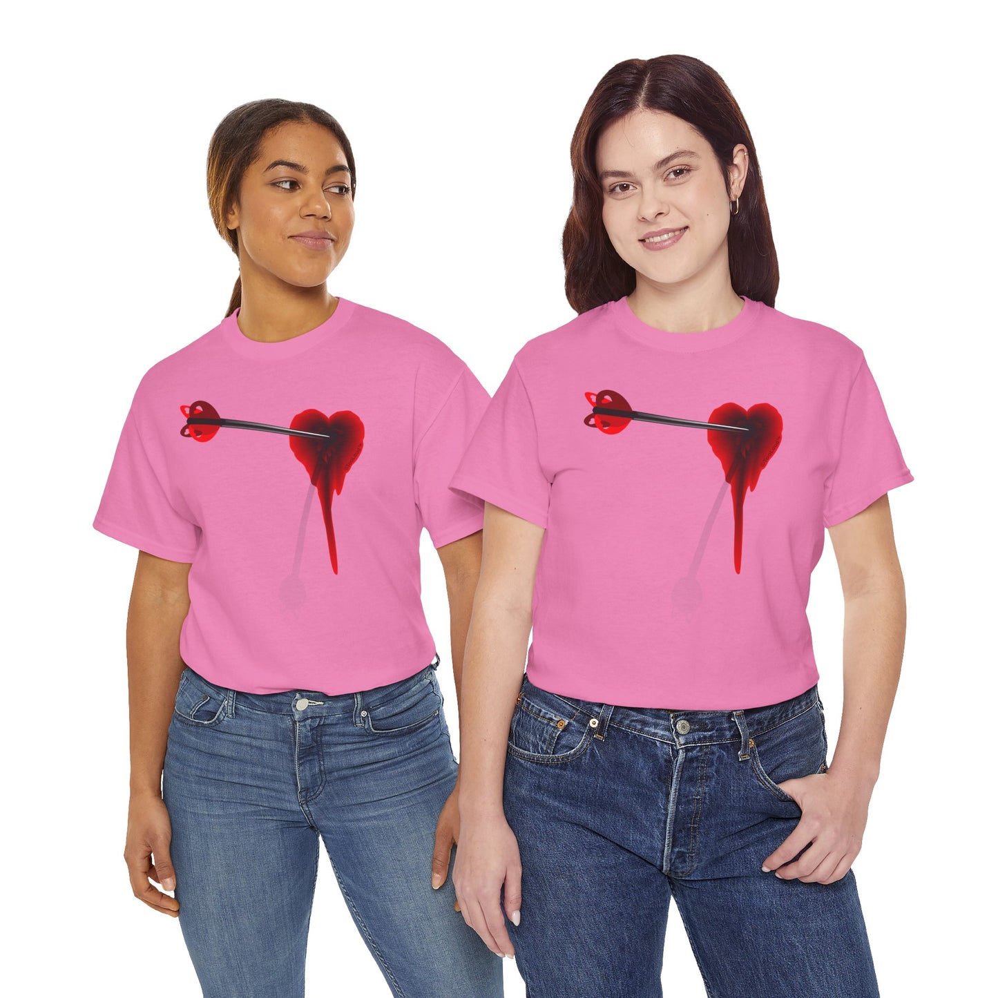 Cupid's Arrow – Heart Shot Wound Design Adult Unisex T-Shirt by TOOLOUD
