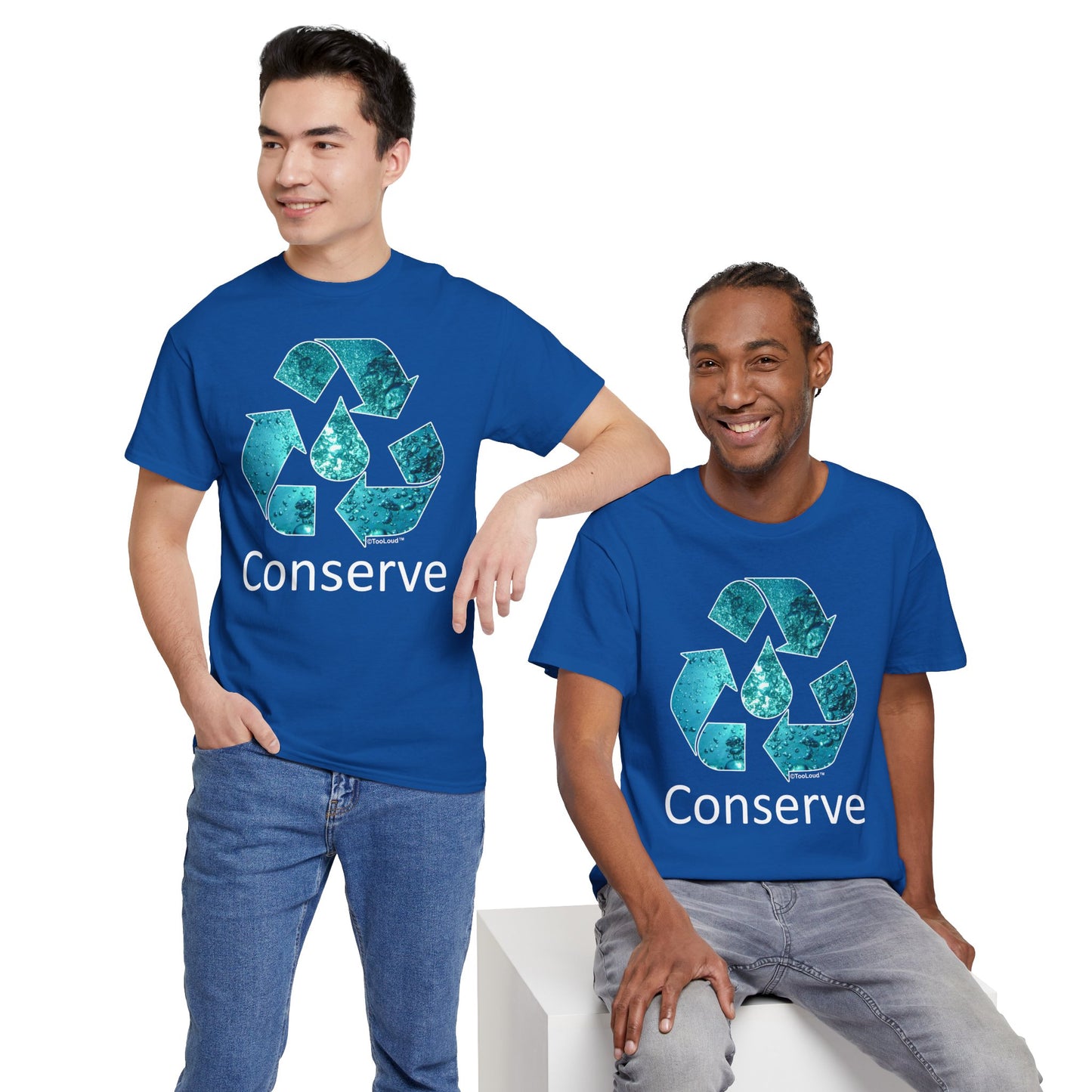 Water Conservation Text Adult Dark T-Shirt by TOOLOUD