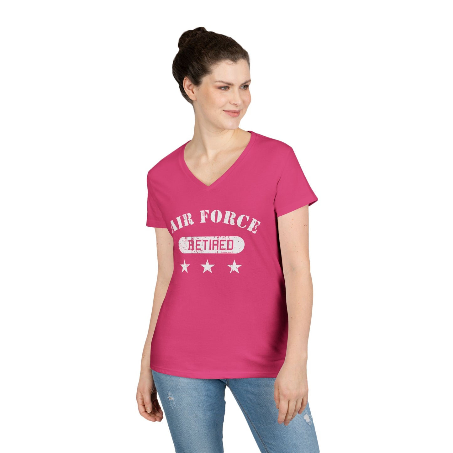 Retired Air Force Women's V-Neck Dark T-Shirt by TOOLOUD