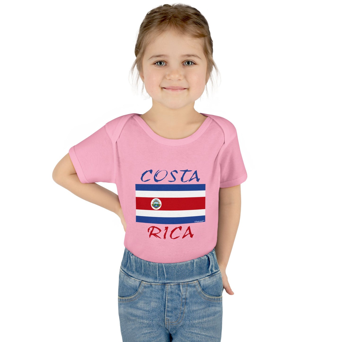 Costa Rica Flag Baby Romper Bodysuit by TOOLOUD