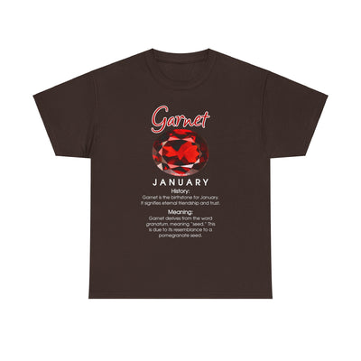 TooLoud Birthstone Garnet Unisex Dark Cotton T-Shirt