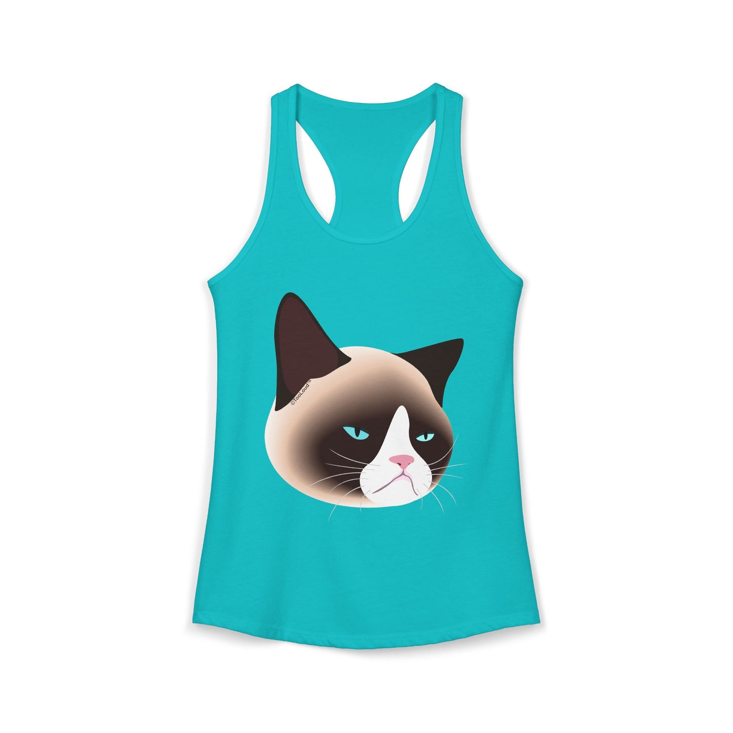 TOOLOUD Cute Disgruntled Siamese Cat Women’s Racerback Tank Top