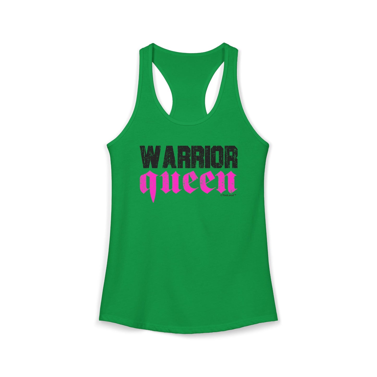 Warrior Queen Pink Script Women’s Racerback Tank Top by TOOLOUD