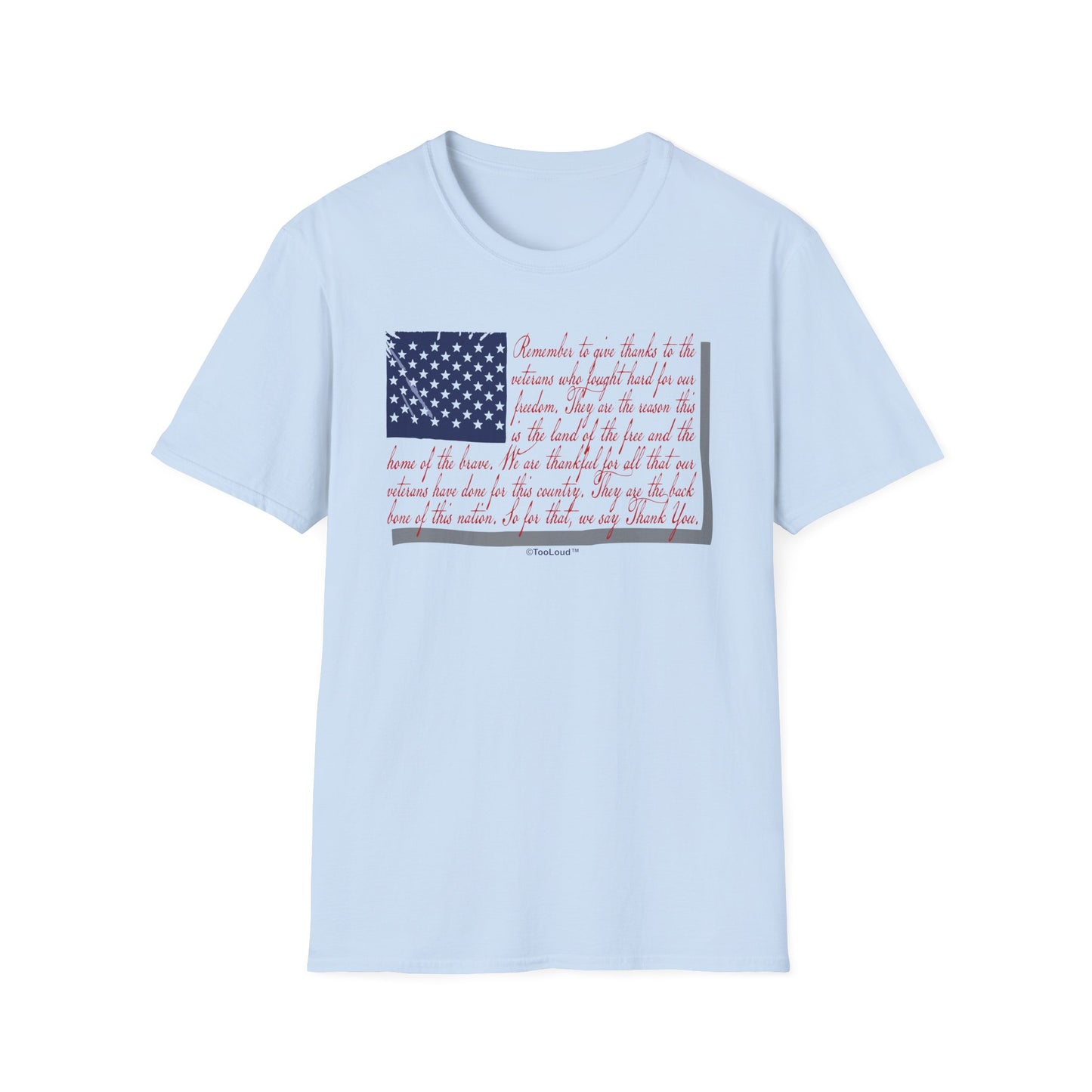 Veterans Scripted Flag Adult T-Shirt by TOOLOUD