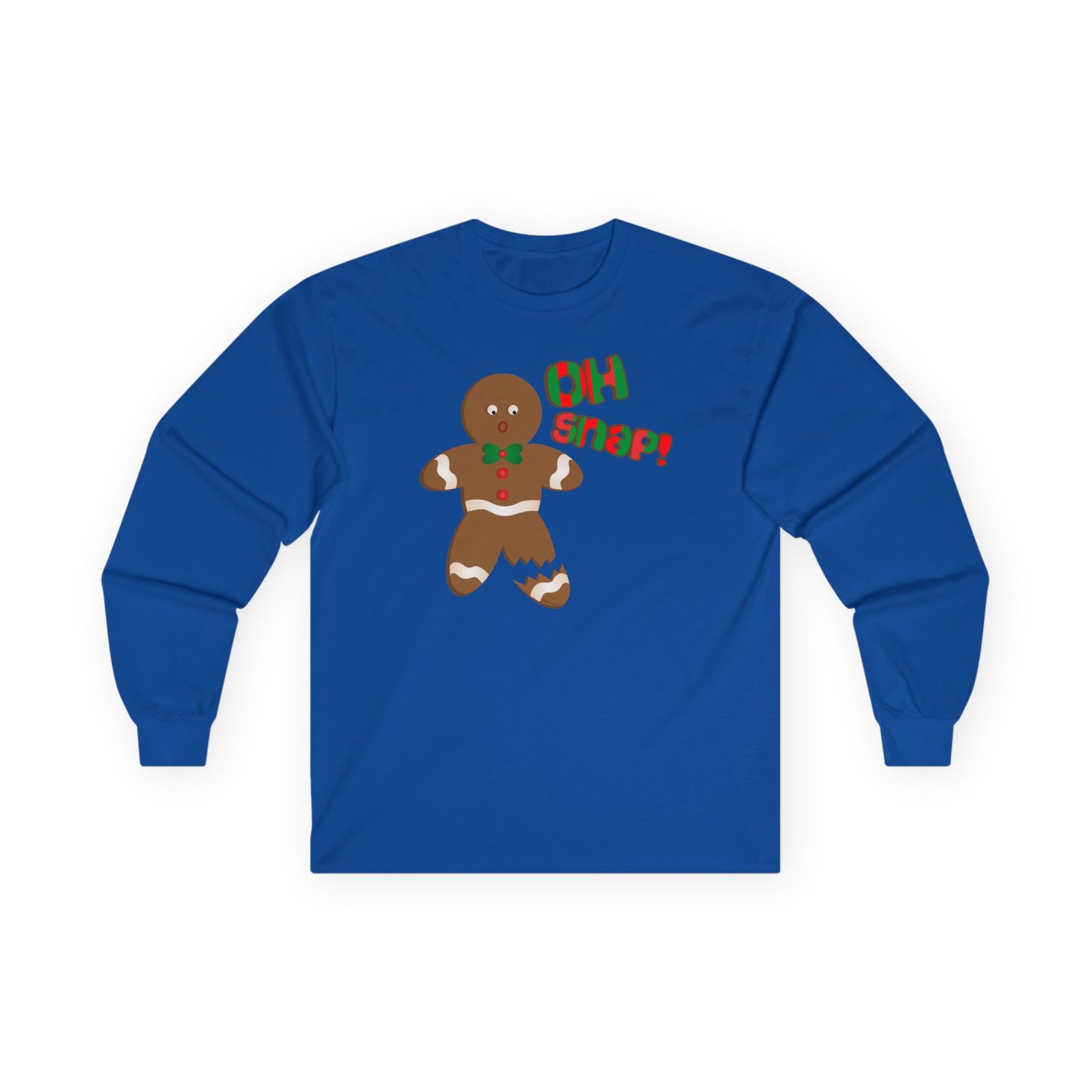 Oh Snap Gingerbread Man Christmas Adult Long Sleeve T-Shirt – by TOOLOUD