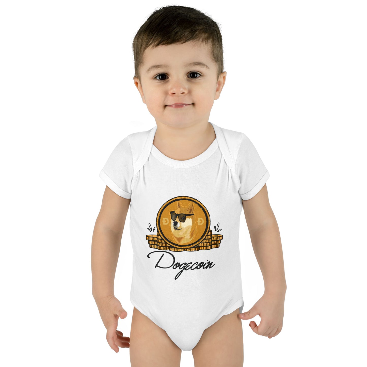Doge Coins Baby Romper Bodysuit by TOOLOUD