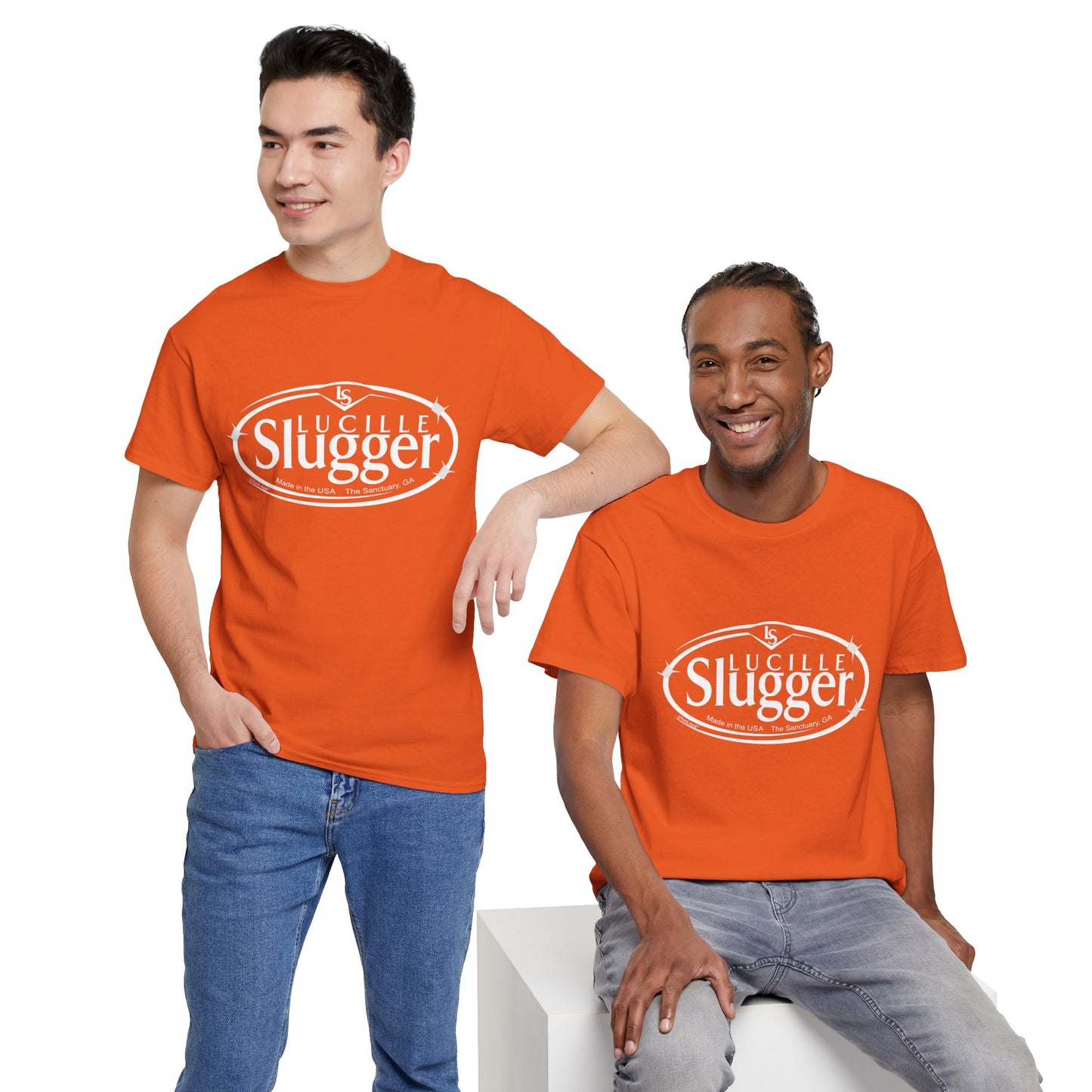 Lucille Slugger Logo Adult Dark T-Shirt by TOOLOUD