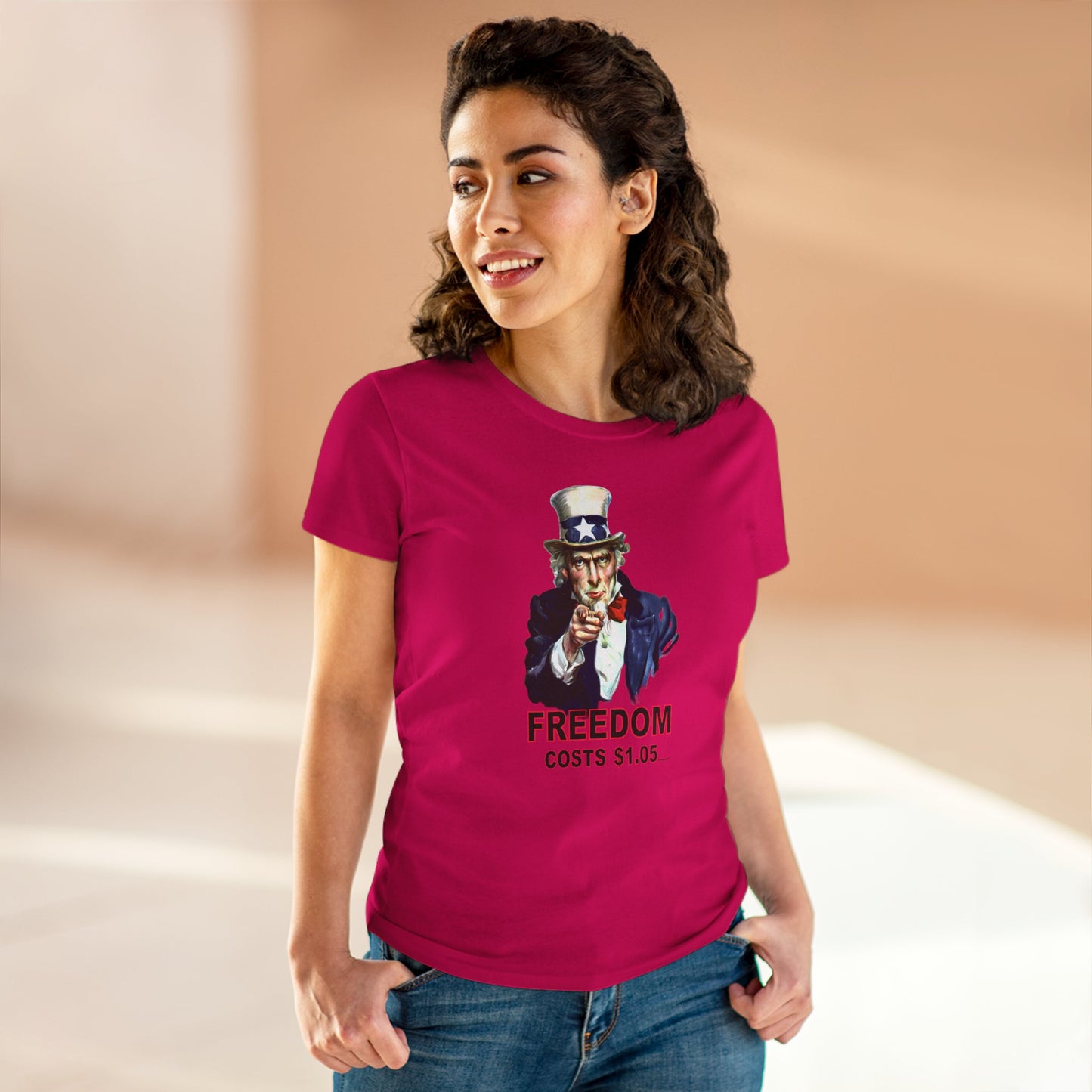 Uncle Sam Freedom Costs a Buck O Five Women's T-Shirt by TOOLOUD